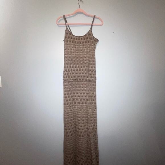Toad&Co Beige Patterned Maxi Dress Organic Cotton Tencel with Pockets, Sz M - Picture 12 of 15